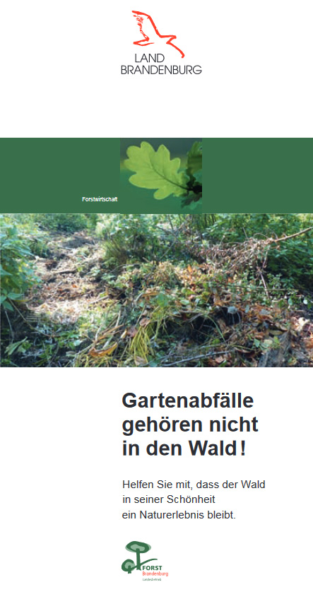 Bild vergrößern (Bild: Gartenabfälle gehören nicht in den Wald! Faltblatt)