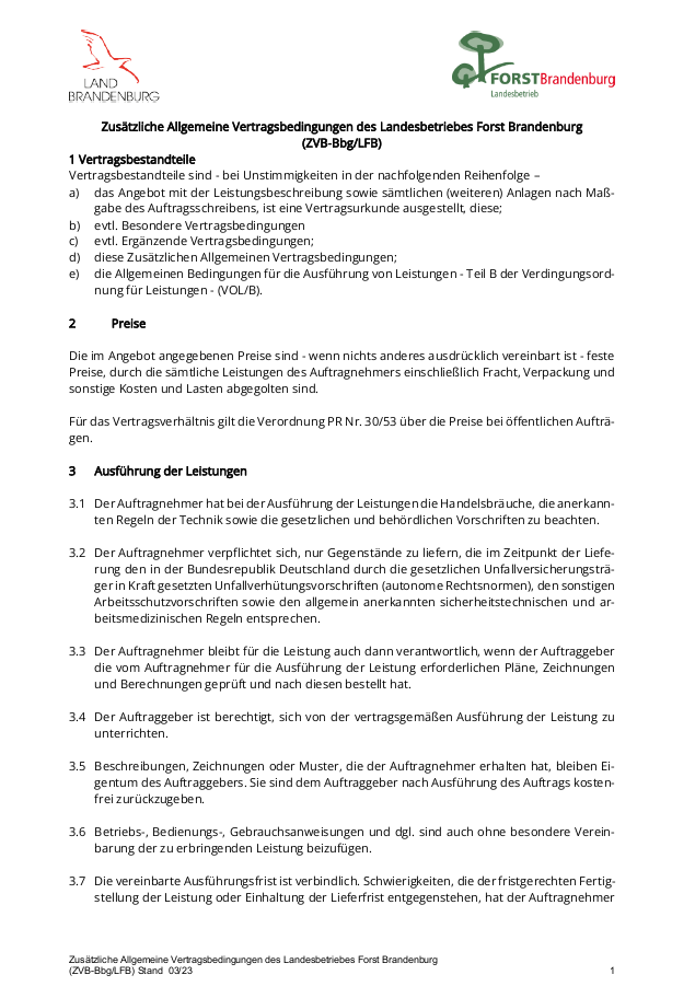 Bild vergrößern (Bild: Zusätzliche Allgemeine Vertragsbedingungen LFB)