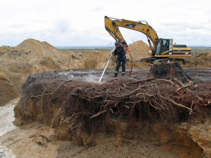 Freilegen mit Wasserdruck