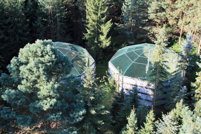 Greifvogelstation Försterei Oppelhainer Pechhütte als Luftaufnahme, © LFB